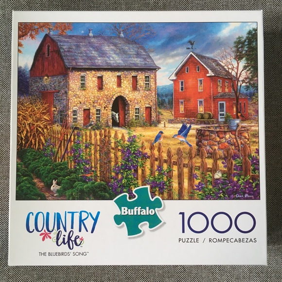 Country Life 'The Bluebirds' Song' 1000 Pc Puzzle Poster Chuck Pinson COMPLETE - Picture 1 of 4